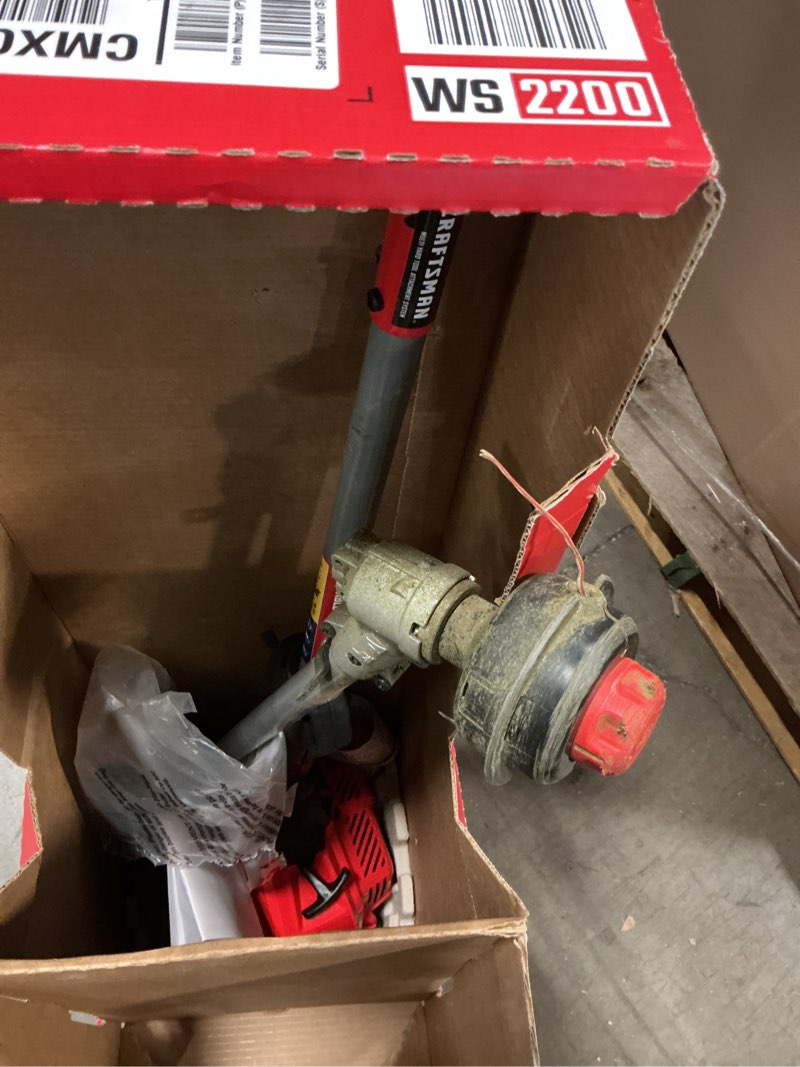 Condition photo showing As Is for craftsman ws2200 25-cc 2-cycle 17-in straight shaft attachment capable gas string trimmer