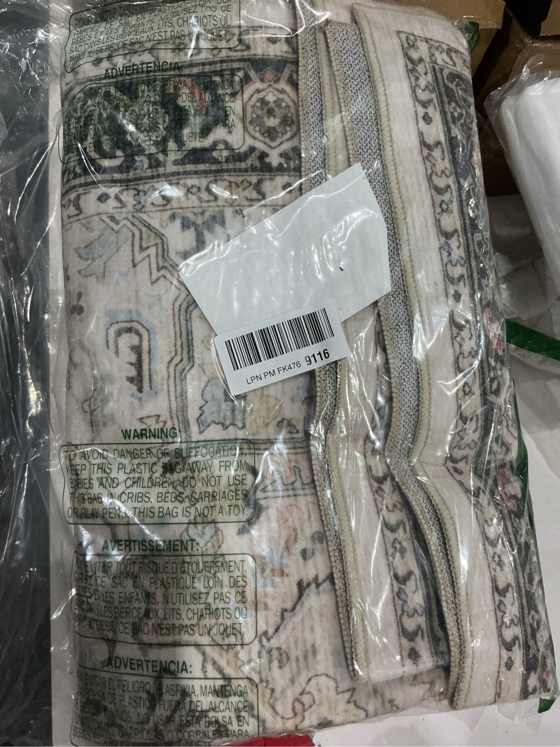 Condition photo showing Good Condition for Area Rug 5x7 for Living Room - Washable Oriental Vintage Floral Distressed Large Indoor Carpets with Non Slip Back for Bedroom Dining Room Nursery Office Home Decor -Multi Multi Color 5' x 7' (Rectangular)