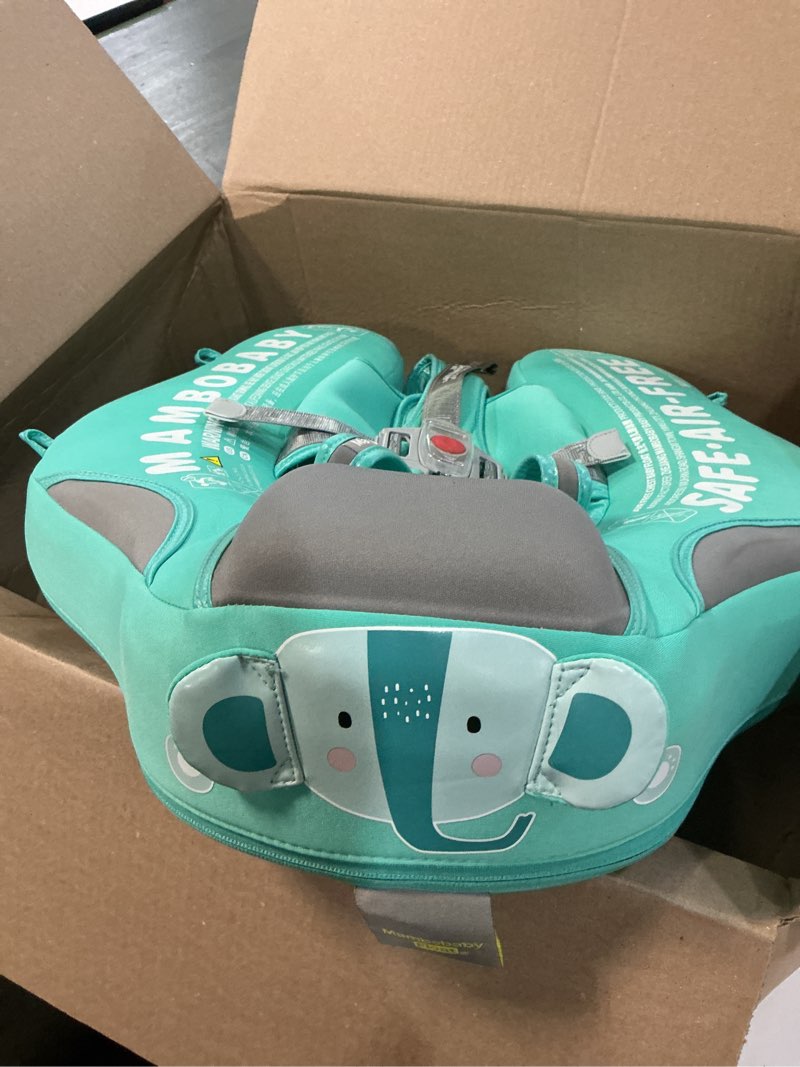 Condition photo showing Good Condition for mambobaby baby swim float with canopy & tail infant pool float non-inflatable toddler swim float with skin-friendly material for 3-24 months baby boys grils elephant green | upf50+ sun protection, skin-friendly, non-inflatable, removable canopy & tail, 3-24 months baby boys girls