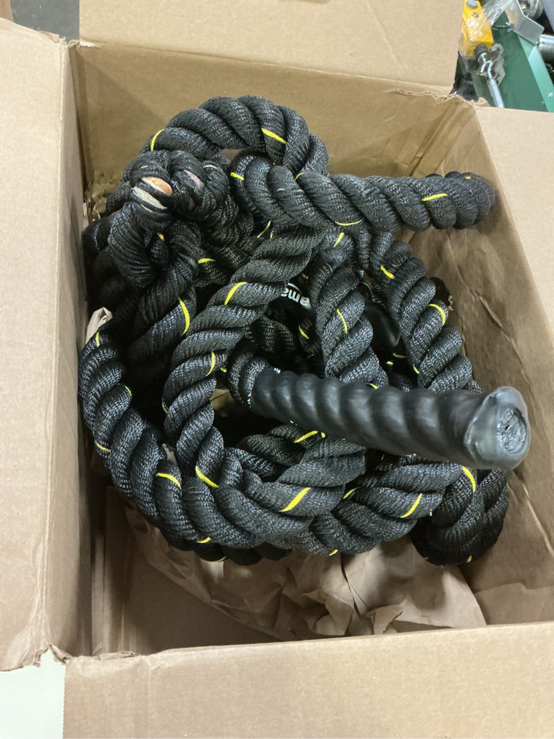 Condition photo showing As Is for Amazon Basics Battle Rope for Home Gym Workout, Exercise Training Equipment 1.5 Inch x 30 Feet