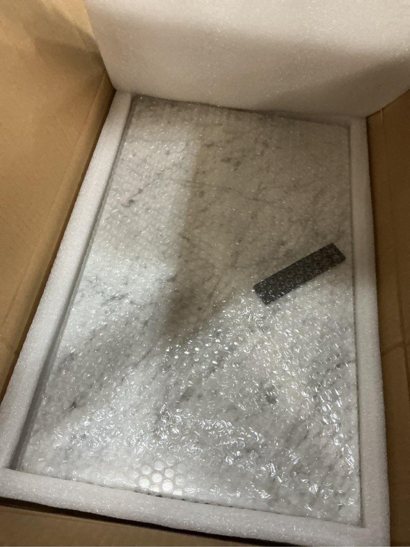 Condition photo showing New/Like New for natural carrara white marble pastry and cutting board, 12x20x0.6 inch, heavy for dough chocolate, pack of 1 20"l x 12"w carrara white
