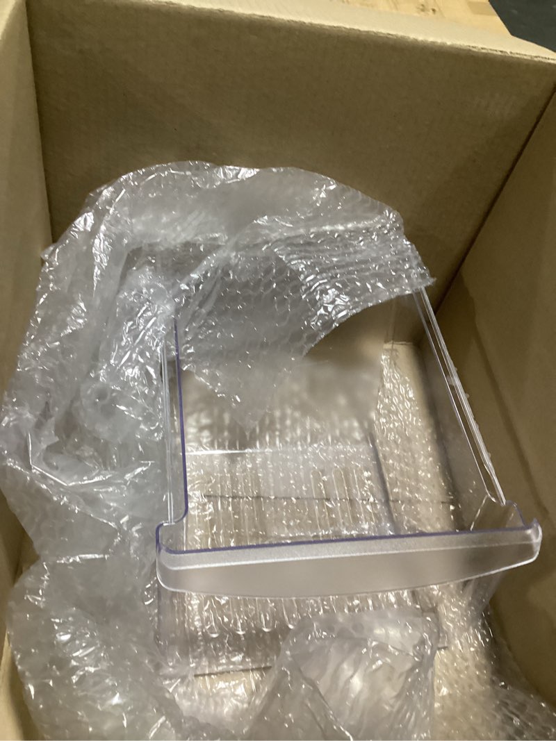 Condition photo showing As Is for Smart Choice Clear Refrigerator Door Bin Crisper Drawer Replacement for Frigidaire 240364503