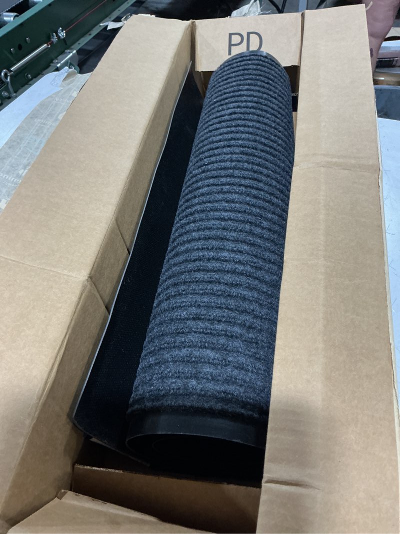 Condition photo showing Good Condition for gorilla grip waterproof heavy duty traffic guard doormat, stain and fade resistant, durable rubber, low profile door mat, shoe scraper, welcome mats for entry, 35x23, gray