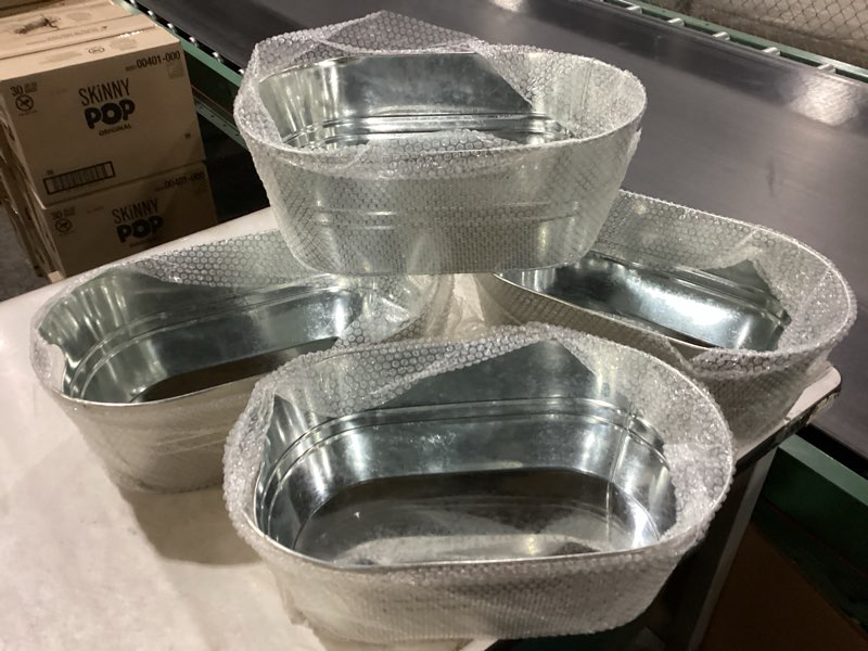 tessco 4 pcs 4 gallon galvanized metal tubs large ice buckets for parties beverage drink tin bins champagne cocktail wine cooler for summer mimosa bar supplies(classic,silver) silver 4 gallon