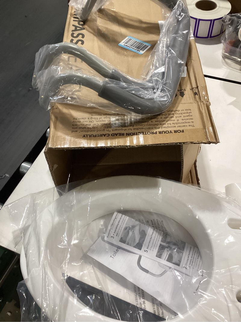 Condition photo showing Good Condition for carex 3.5 inch raised toilet seat with arms, elongated toilet seat riser, up to 250 lbs capacity, elevating & raising seat for elderly & handicap, universal, slip-resistant with padded handles, white
