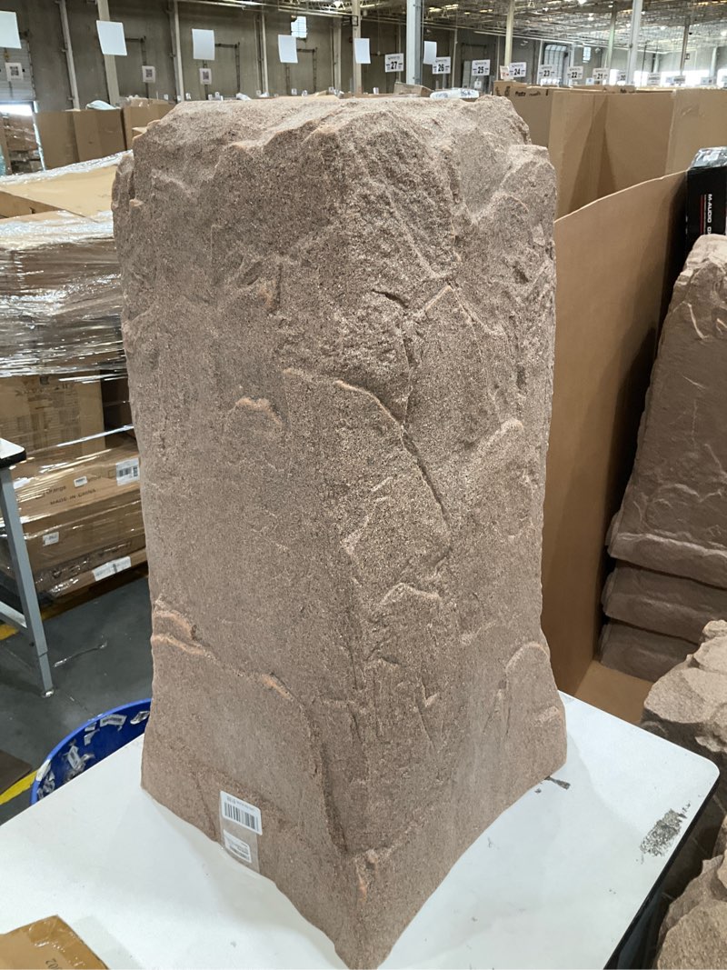 Condition photo showing Good Condition for emsco group landscape rock - natural sandstone appearance - tall monolith utility cover tall monolith sandstone