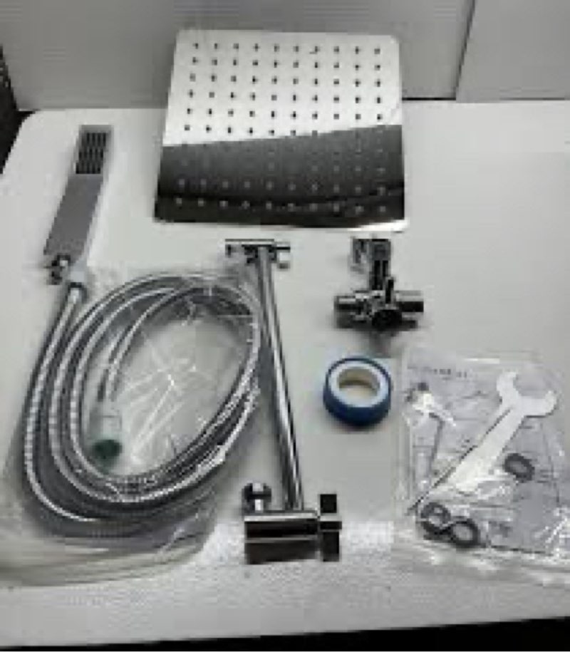 g promise all metal dual square shower head combo 10