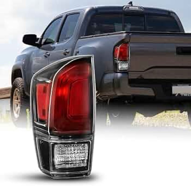 CONLLCON Tail lights Assembly Compatible with 2016-2023 Tacoma Smoke Halogen Rear Light Taillights R