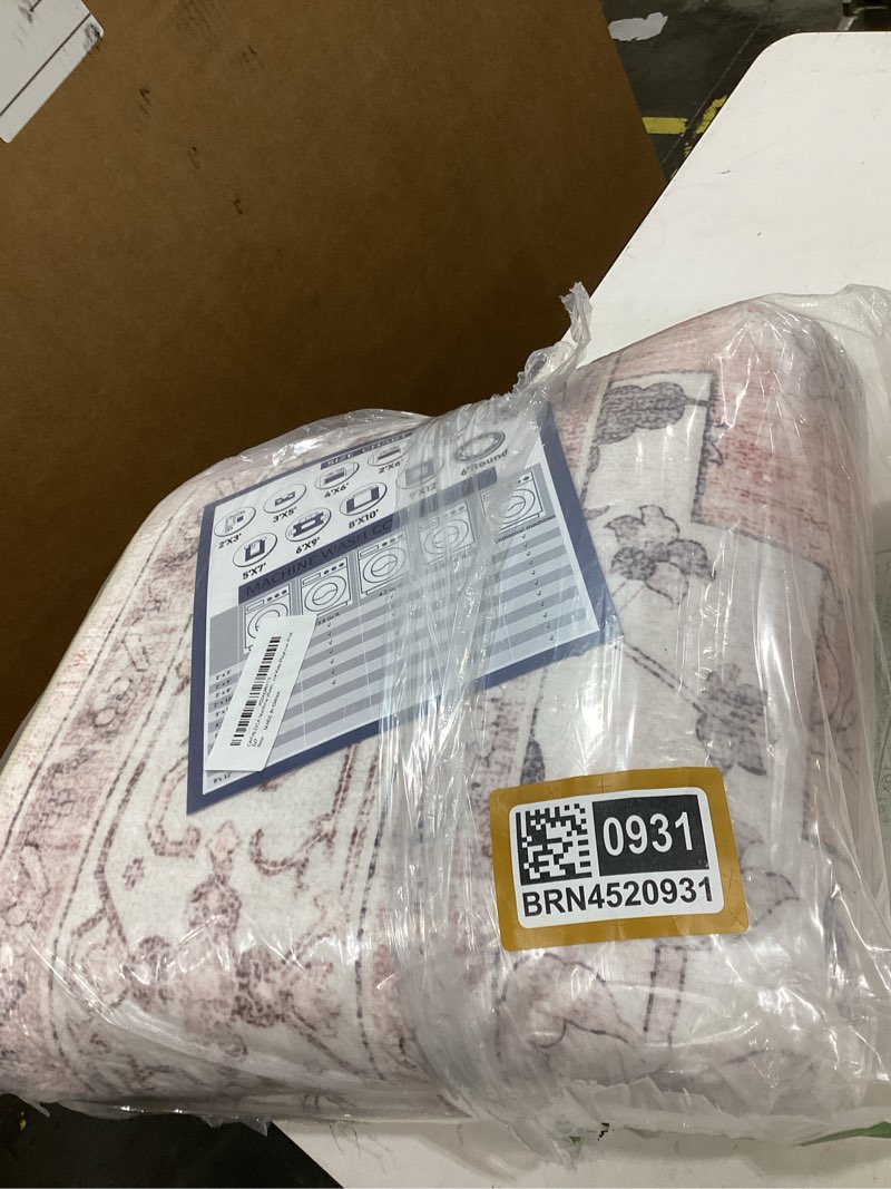Condition photo showing New/Like New for capaloca machine washable rugs nursery rug 5x7 cute girl non slip low pile water repellent soft print pattern for bedroom indoor decor kids playroom pink pink 5' x 7' (rectangular)