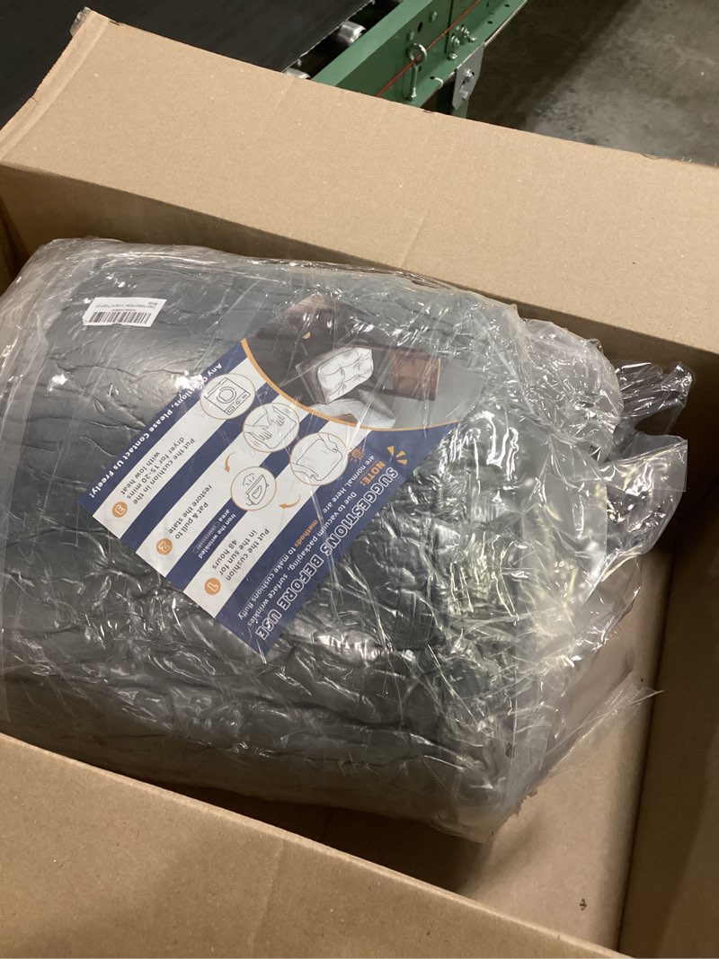 Condition photo showing New/Like New for outdoor wicker chair cushions set of 2 solid fluffy patio chair cushion high back waterproof patio rocking chair replacement pads for outdoor furniture dark grey 41.7\"*20.8\"*3.9\"
