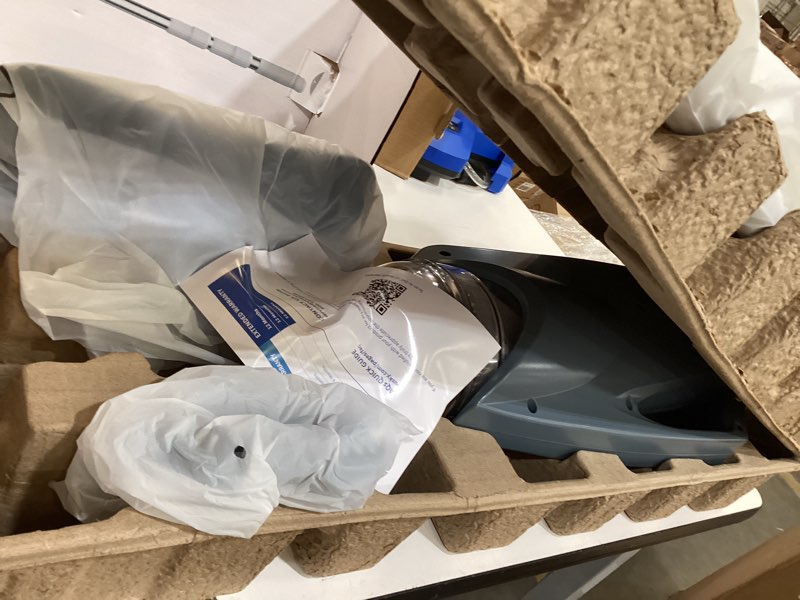 Condition photo showing As Is for cordless pool vacuum for above ground pool with telescopic pole, 18.5 gpm powerful suction, upgraded 60 mins runtime, rechargeable handheld pool cleaner with 2 brush heads for inground pools