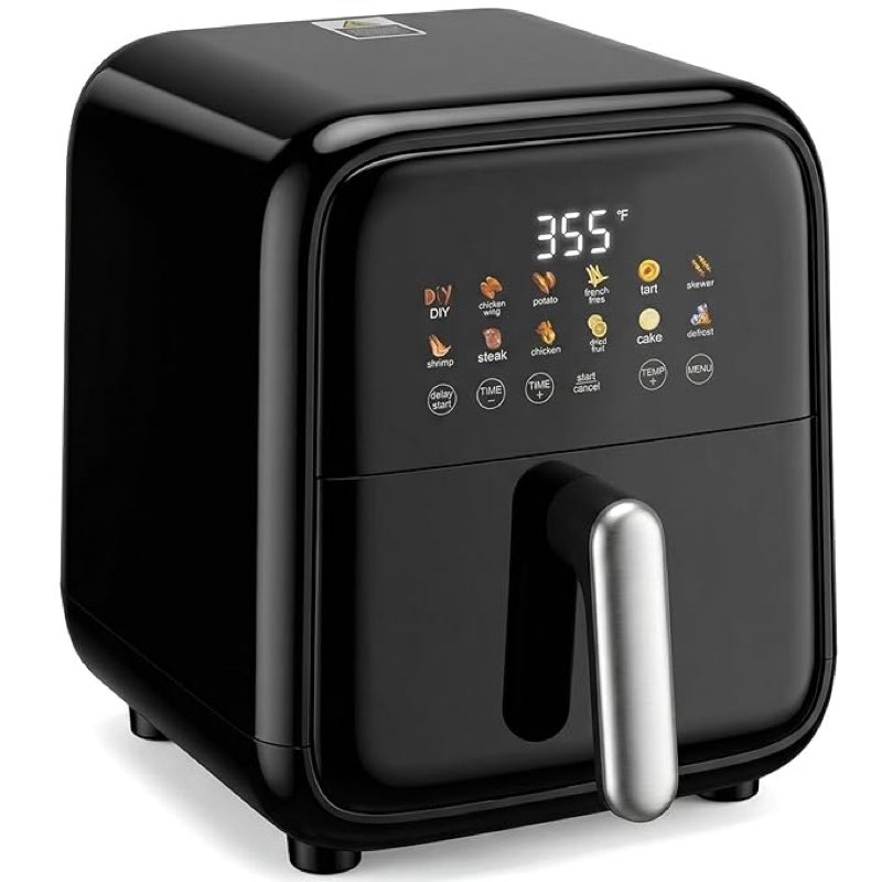 olixis air fryer with window 7.9qt, 12-in-1 large air fryer for family, 400°f rapid air crispy techn