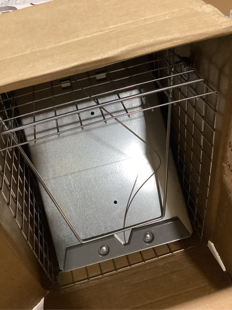Condition photo showing As Is for havahart 1085 large 1-door easy set humane live animal trap for armadillos, cats, groundhogs, muskrats, opossums, raccoons, skunks - havahart live animal cage trap