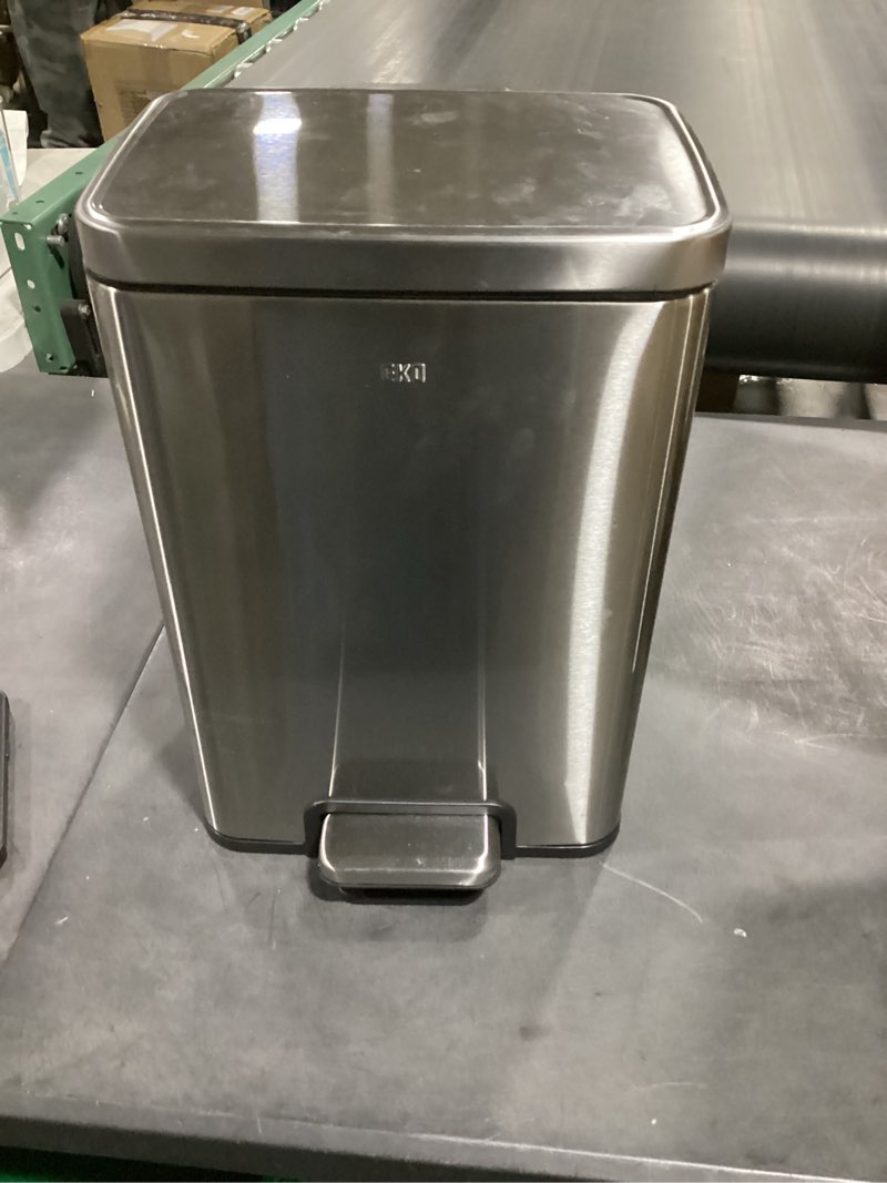 Condition photo showing Good Condition for eko madison brushed stainless 50 liter/13.2 gallon step trash can with inner liner - fingerprint resistant finish 50l brushed stainless