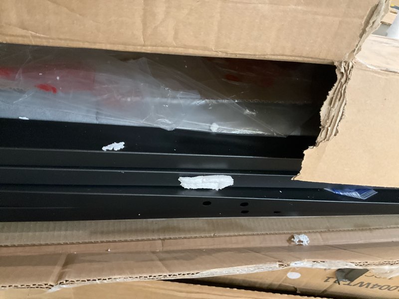 Condition photo showing As Is for bedspick queen bed frame with ergonomic headboard, upholstered metal platform bed queen size with 2-tier storage, charging station, smart led lights, easy assembly, no box spring needed, gray queen grey