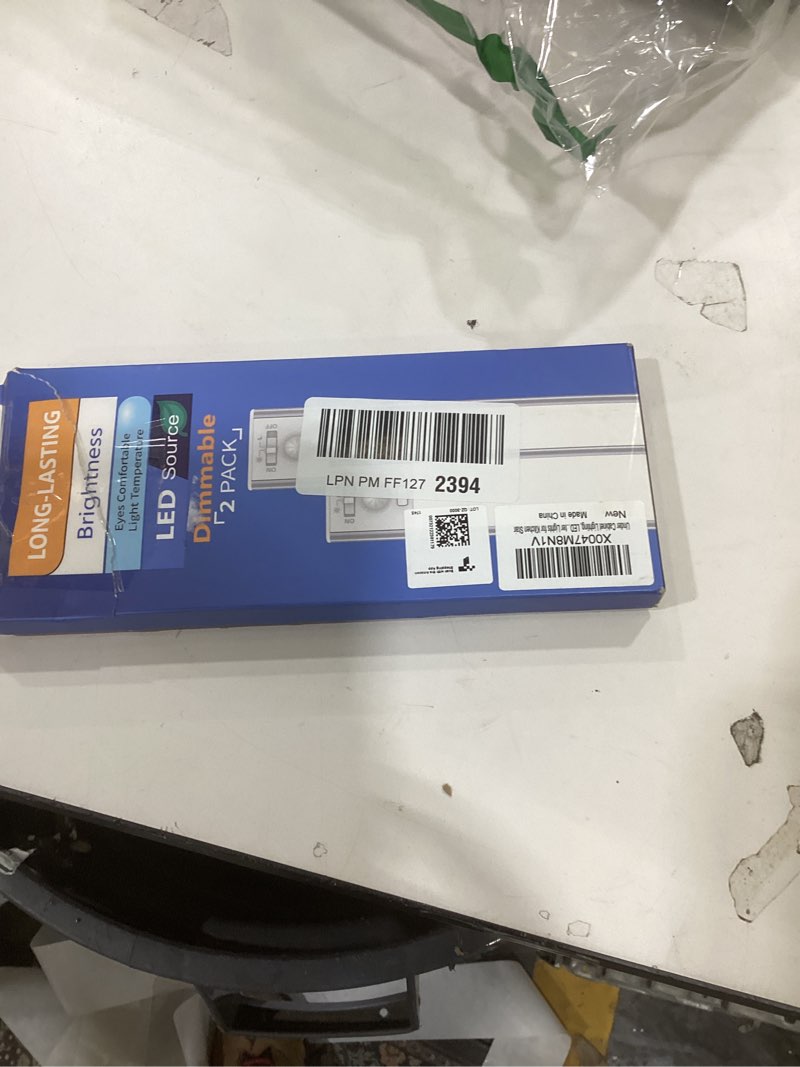 Condition photo showing New/Like New for Under Cabinet Lighting, LED Motion Sensor Light Indoor, 2200mAh USB Rechargeable Closet Lights Battery Operated, Stick On Magnetic Wireless Dimmable Under Counter Lights for Kitchen(2 Pack) White Light 8 inch