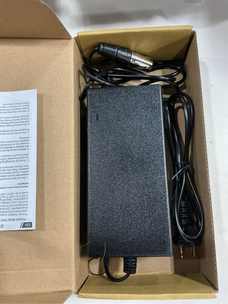 Condition photo showing As Is for 29v 5a for 24v 5a 3-pin male xlr connector battery charger for lakematic, pride mobility, jazzy power chair, drive medical, golden technologies, shoprider, rascal 200t/500t/301 pc 24bc5000tf-1