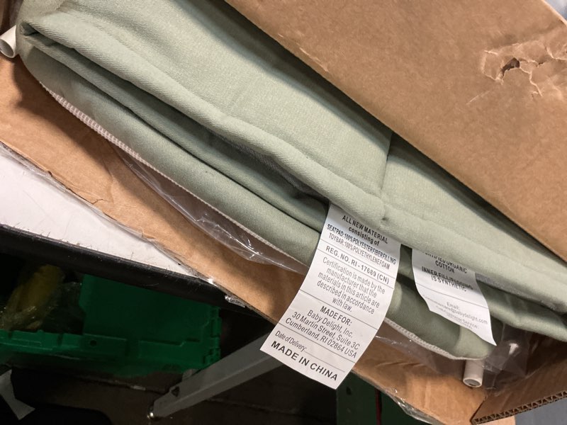 Condition photo showing As Is for baby delight highland organic baby bouncer | infant | 0 – 6 months | 3-position recline | organic sage