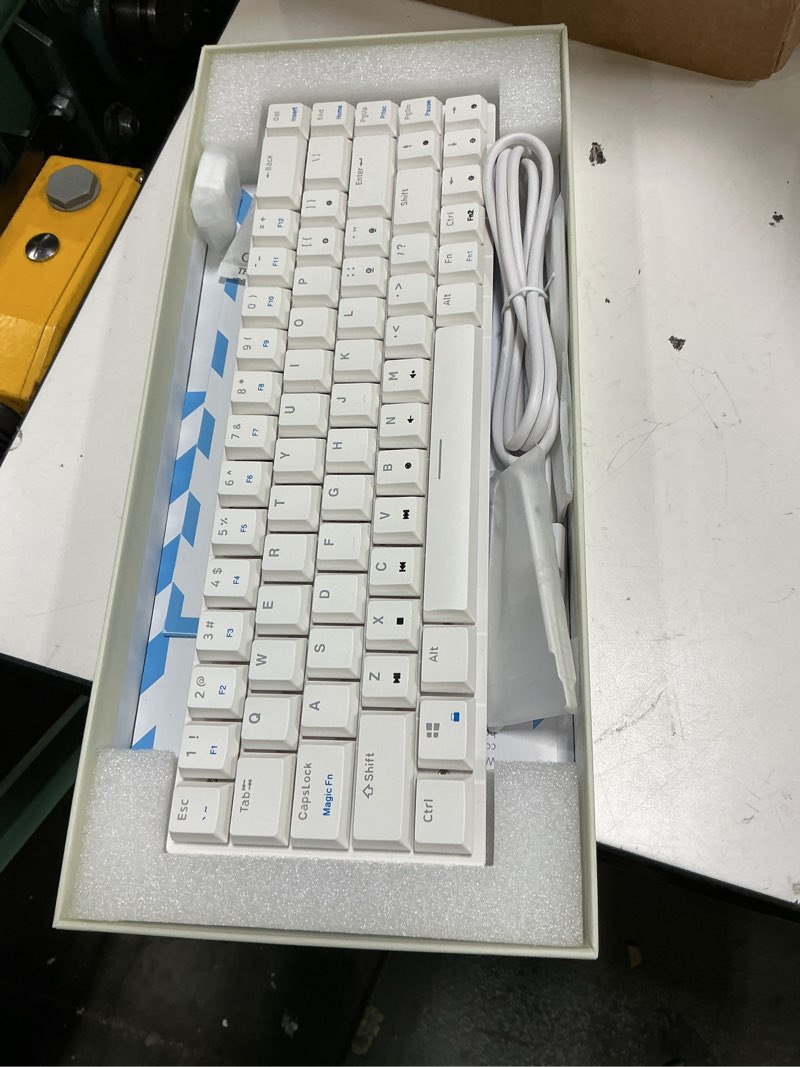 Condition photo showing Good Condition for ranked g65 guardian 65% | full aluminum frame | ultra slim hot swappable mechanical gaming keyboard | 68 keys multi color rgb led backlit for pc/mac gamer (white, gateron low profile red) gateron low profile red white