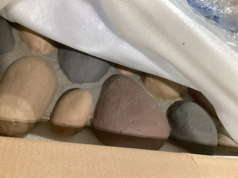 Condition photo showing Good Condition for 1 Pack PU Faux Stone Panel 47"w x 23.23"h x 2"d Stone Veneer for Fireplace Wall Exterior Wall Decor Siding for Outdoor Home Improvement Projects 47"w X 23.23"h X 2"d Pebble 1