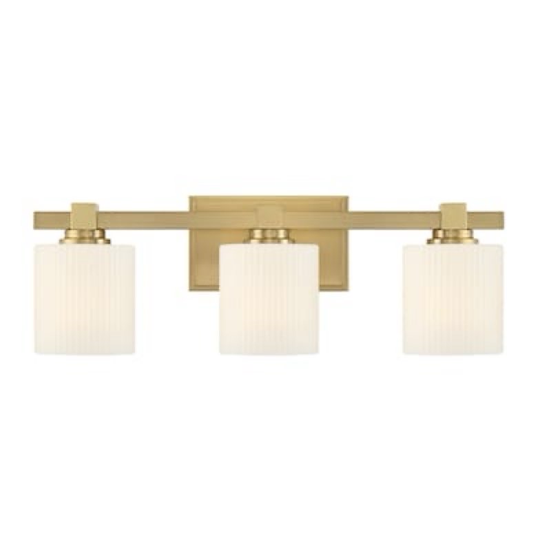 allen + roth Clancy 22-in 3 Light Satin Champagne Modern/contemporary Bathroom