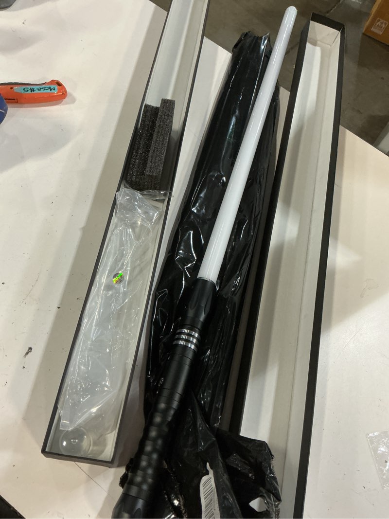 Condition photo showing As Is for custom saber smooth swing xenopixel 3.0 light saber, 34 sound fonts light saber, motion control infinite color changing light sabers with stand, luke with customized function toy tool