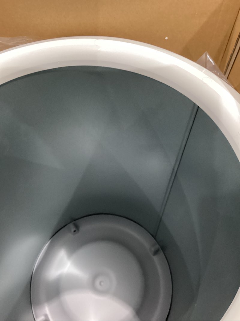 Condition photo showing As Is for sameat heated towel warmers for bathroom - large towel warmer bucket, wood handle, auto shut off, fits up to two 40"x70" oversized towels, white