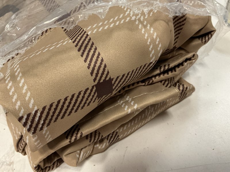 Condition photo showing Good Condition for NICETOWN Burlap Farmhouse Buffalo Plaid Curtains 2 Panels 84 Inch Long Plaid 100% Blackout Buffalo C