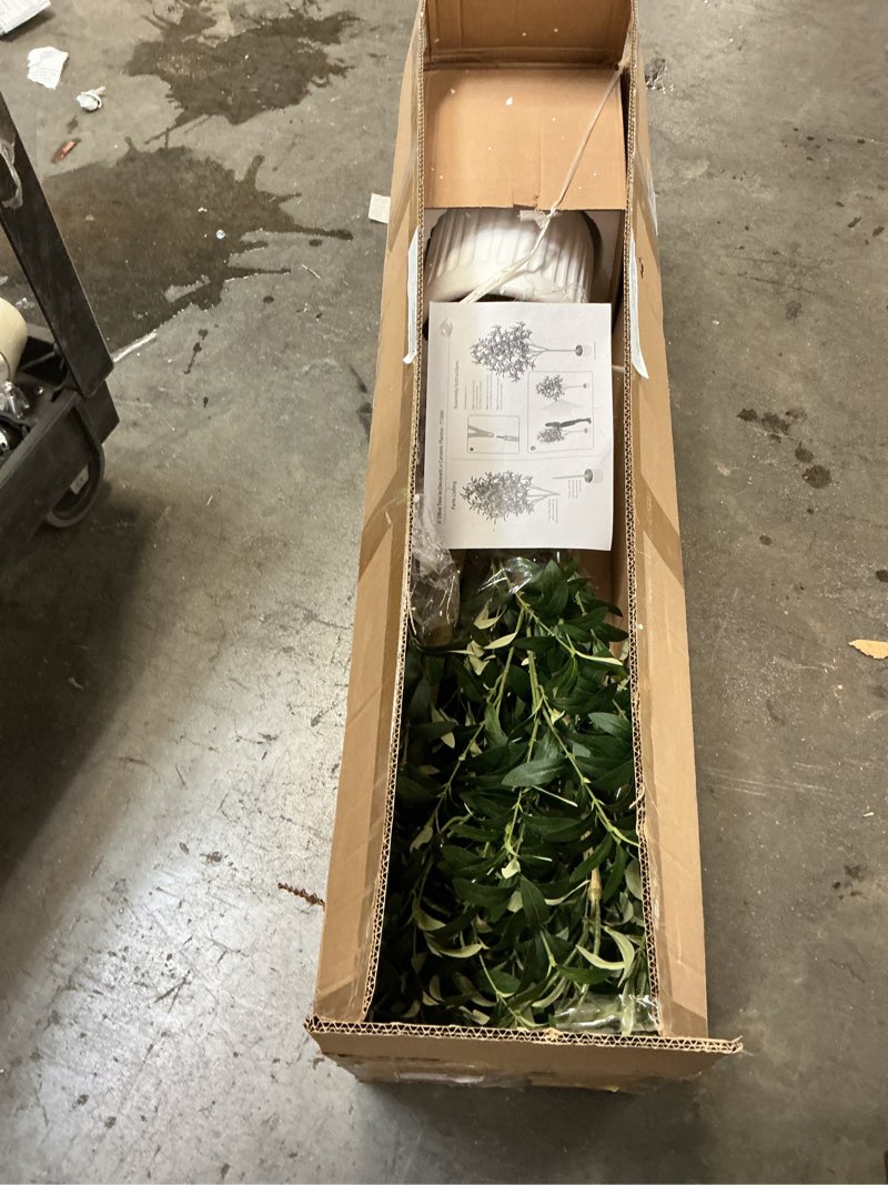 Condition photo showing Good Condition for better homes & gardens 6' artificial olive tree in ceramic planter