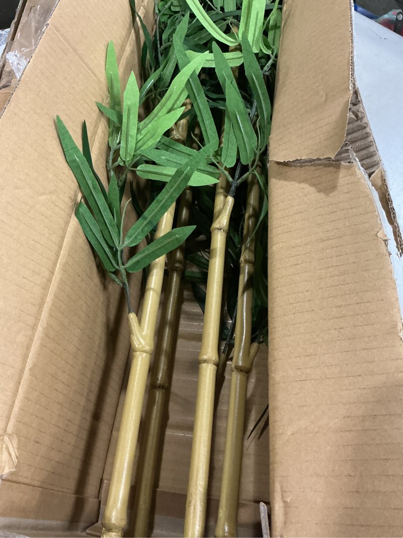 Condition photo showing Good Condition for amazon basics artificial bamboo plant with plastic planter pot, 39.4", green, home office decor, floor plant 39.4" bamboo plant