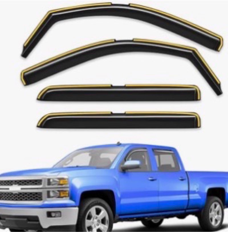 Breejoy in-Channel Extra Durable Rain Guards Fit for 2014-2018 Chevy Chevrolet Silverado/GMC Sierra 