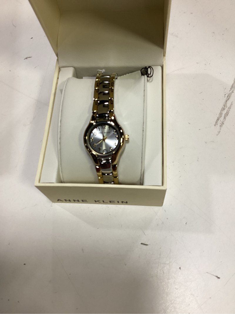 Condition photo showing Good Condition for anne klein women's date function bracelet watch two tone