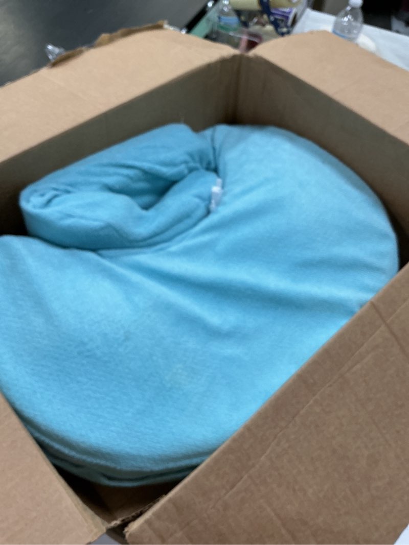Condition photo showing As Is for My Brest Friend Nursing Pillow - Deluxe - Enhanced Comfort w/ Slipcover - Ergonomic Breastfeeding Pillow For Ultimate Support For Mom & Baby - Adjustable Pillow W/ Handy Side Pocket, Aqua