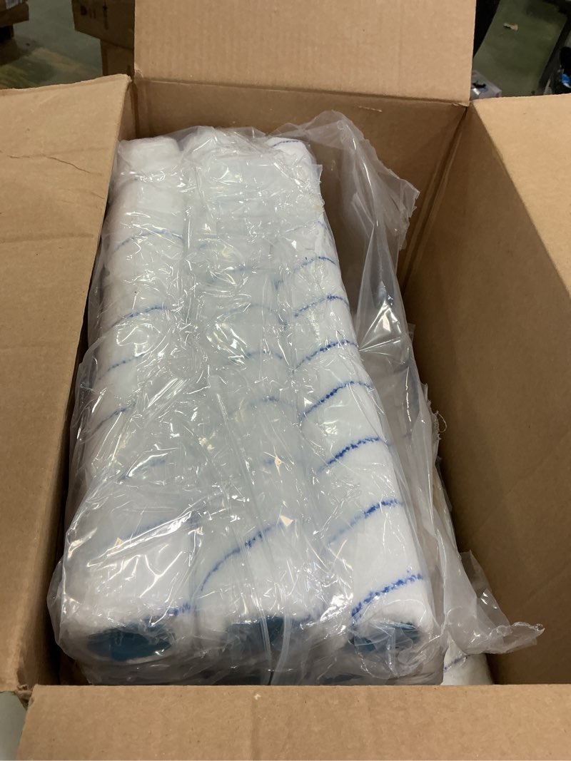 Condition photo showing Good Condition for Jinei 24 Pcs 18 Inch Paint Roller Covers 3/8" Nap Roller Covers Large Microfiber Wide Painting Kit for House Walls Ceilings Supplies (Blue) 24 Blue