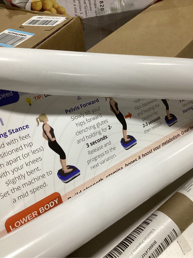 Condition photo showing Good Condition for lifepro whole body vibration plate workout poster - comprehensive vibration plate exercise machine exercise poster with training suggestions & detailed instructions in convenient workout chart paper