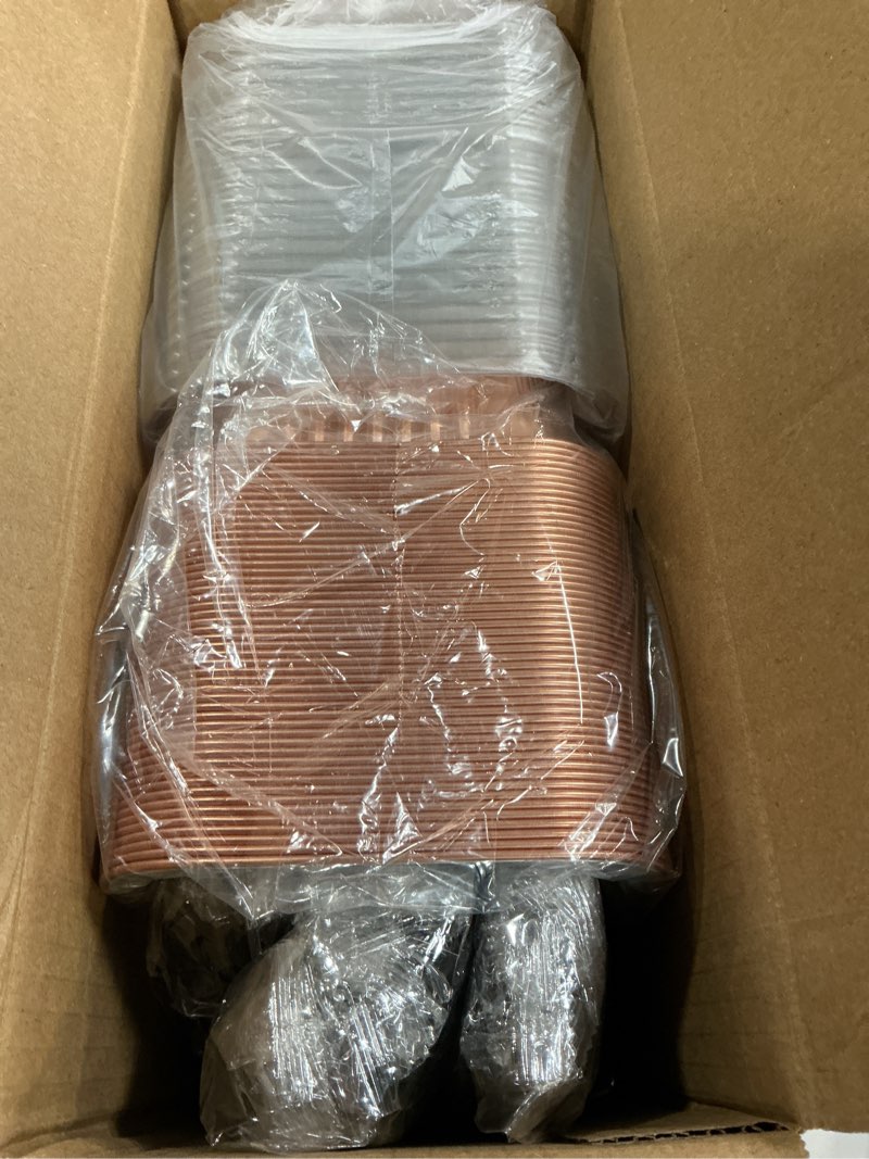 Condition photo showing New/Like New for lnyzqus 50 pack 7” x 5” small aluminum pans with lids, 1.5lb heavy duty foil baking tins to go containers,individual leftover containers baked food holders boxes for oven grill-champagne 1.5lb-50pack-champagne