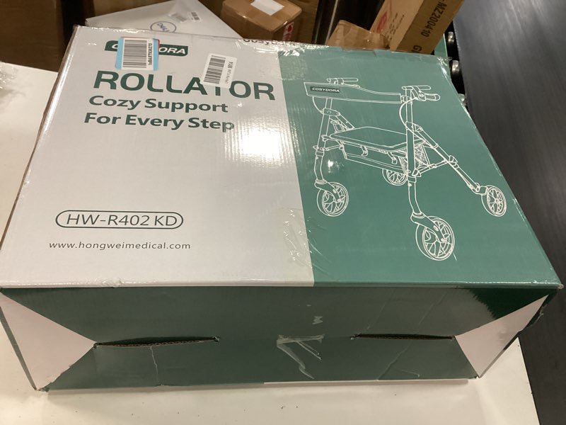 Condition photo showing New/Like New for cosydora rollator walkers for seniors with seat, 13.6 lbs ultra lightweight foldable rolling walker, 350lbs heavy duty aluminum, 8" all terrain wheels, dual adjustable height, navy blue