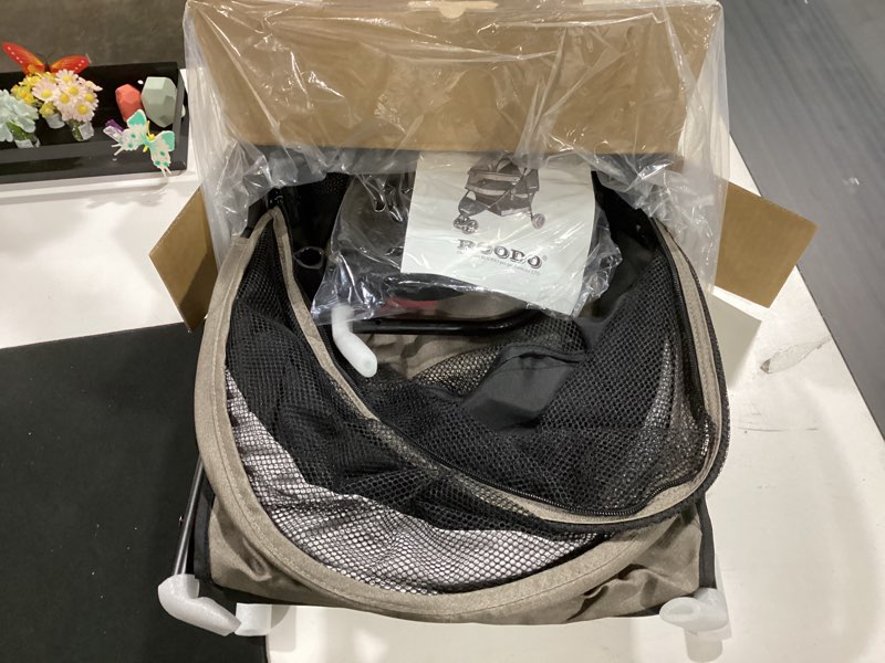 Condition photo showing New/Like New for roodo escort 3 wheel dog cat pet stroller for small/medium dogs cats best lightweight foldable portable compact jogger all terrain travel pet gear system puppy doggie bunny kitty stroller(grey) grey 33x37 inch (pack of 1)