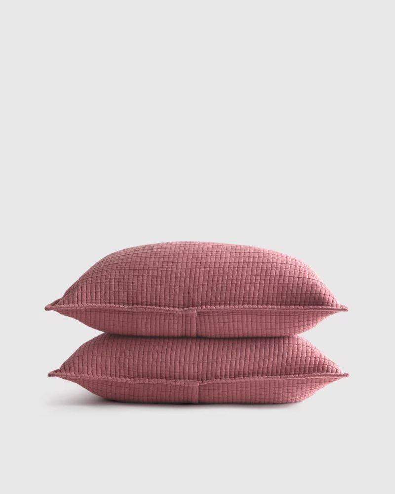 organic ribbed cotton shams color: plum size: king