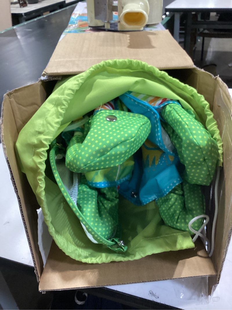 Condition photo showing Good Condition for bright starts pop 'n jump portable baby jumper, foldable indoor/outdoor baby jumper with owl forest sensory activities, ages 6–12 months
