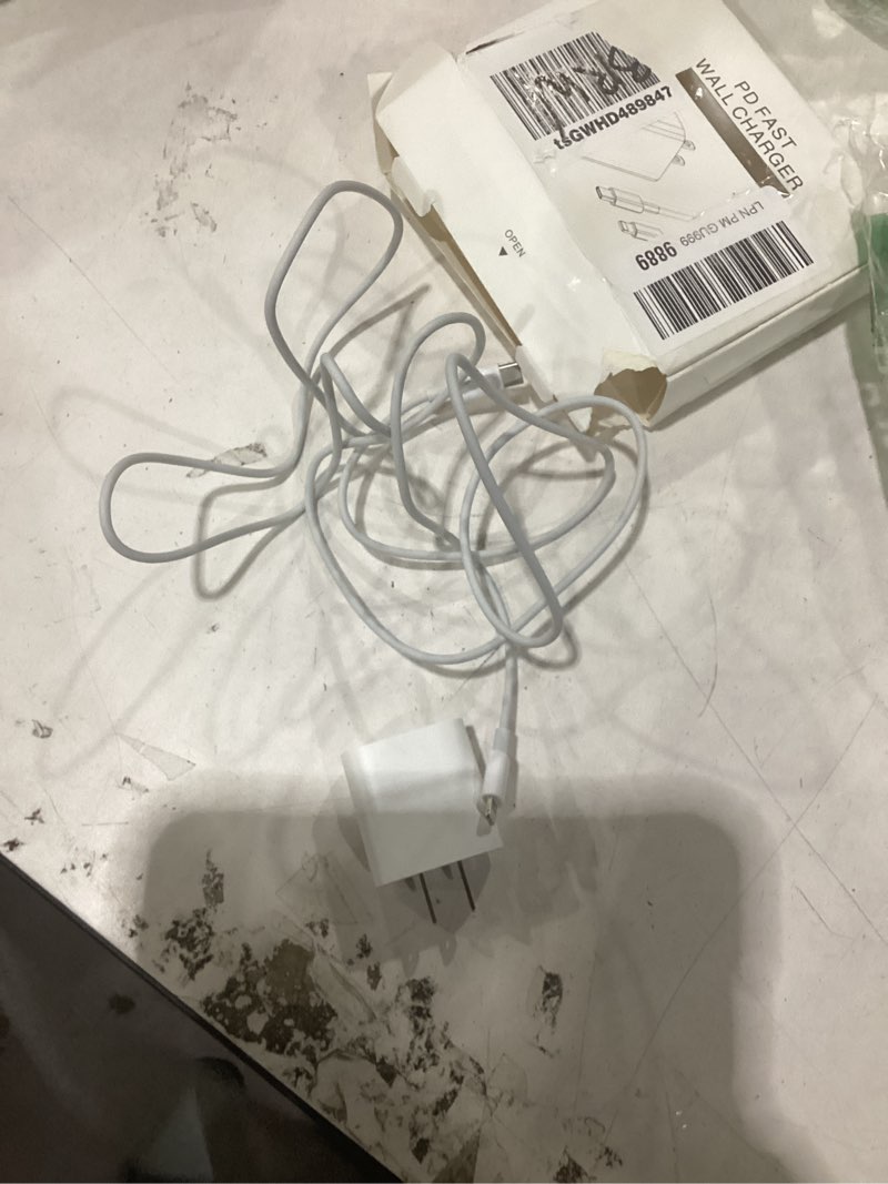 Condition photo showing As Is for iphone fast charging 2 pack, 20w pd usb c wall charger with 6ft cable for iphone 14/14 pro max/13/13 pro/12/12 pro/11/11 pro/xs, pad 2pack