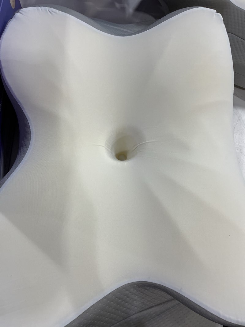 Condition photo showing Good Condition for Cervical Neck Pillow, Ergonomic Memory Foam Pillows for Neck Pain Relief with Breathable Pillowcase, Adjustable Contour Neck Support Pillow for Side Back Stomach Sleepers, Odorless Light White