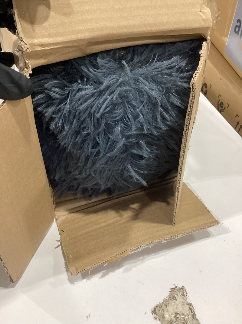 Condition photo showing As Is for himax dog beds for small dogs, donut dogs beds with blanket attached, calming dog bed washable (20"/26"/35") grey 20.0"l x 20.0"w x 7.0"th grey