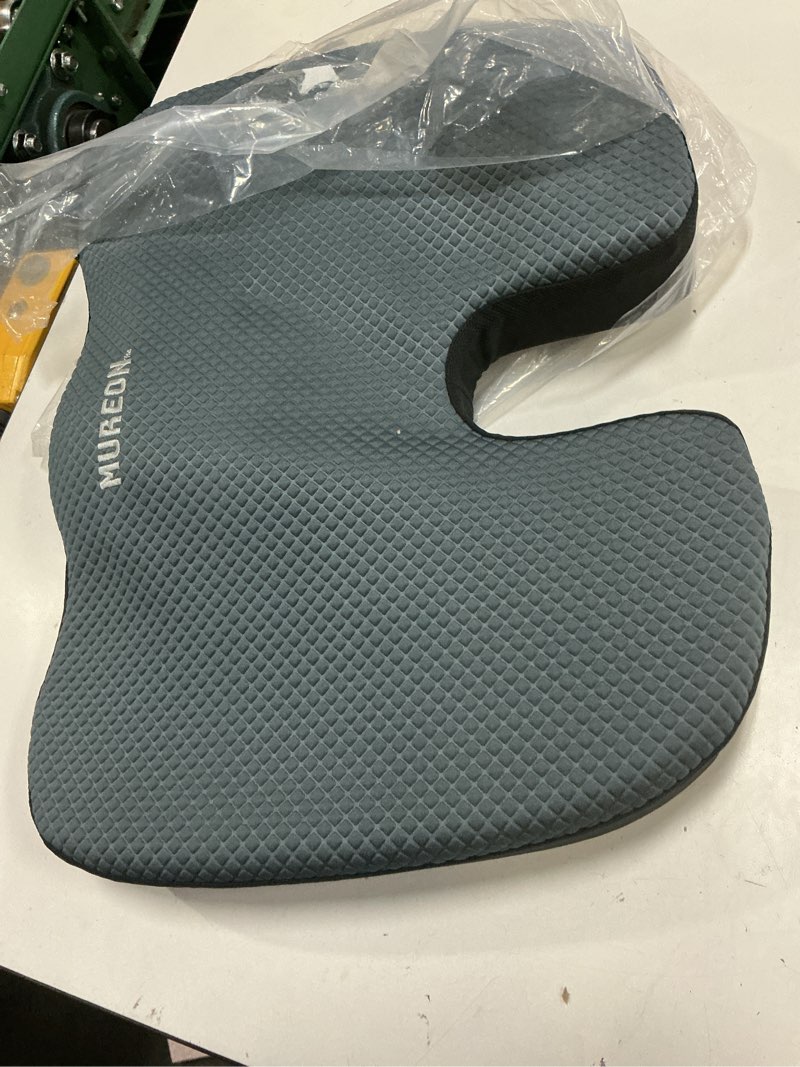Condition photo showing Good Condition for mureon office chair cushion - large memory foam ergonomic chair cushion for back & hip pressure relief - non-slip seat cushion for car, desk chair & tailbone pain - soft support - black mesh black