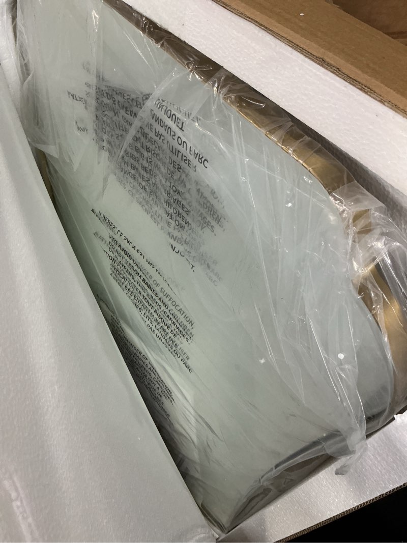 Condition photo showing Good Condition for andy star 24"x36" gold mirror, brushed brass scalloped wall mirror, bathroom wall mirror with stainless steel metal framed ideal for bedroom, hallway brushed gold 36"l x 24"w