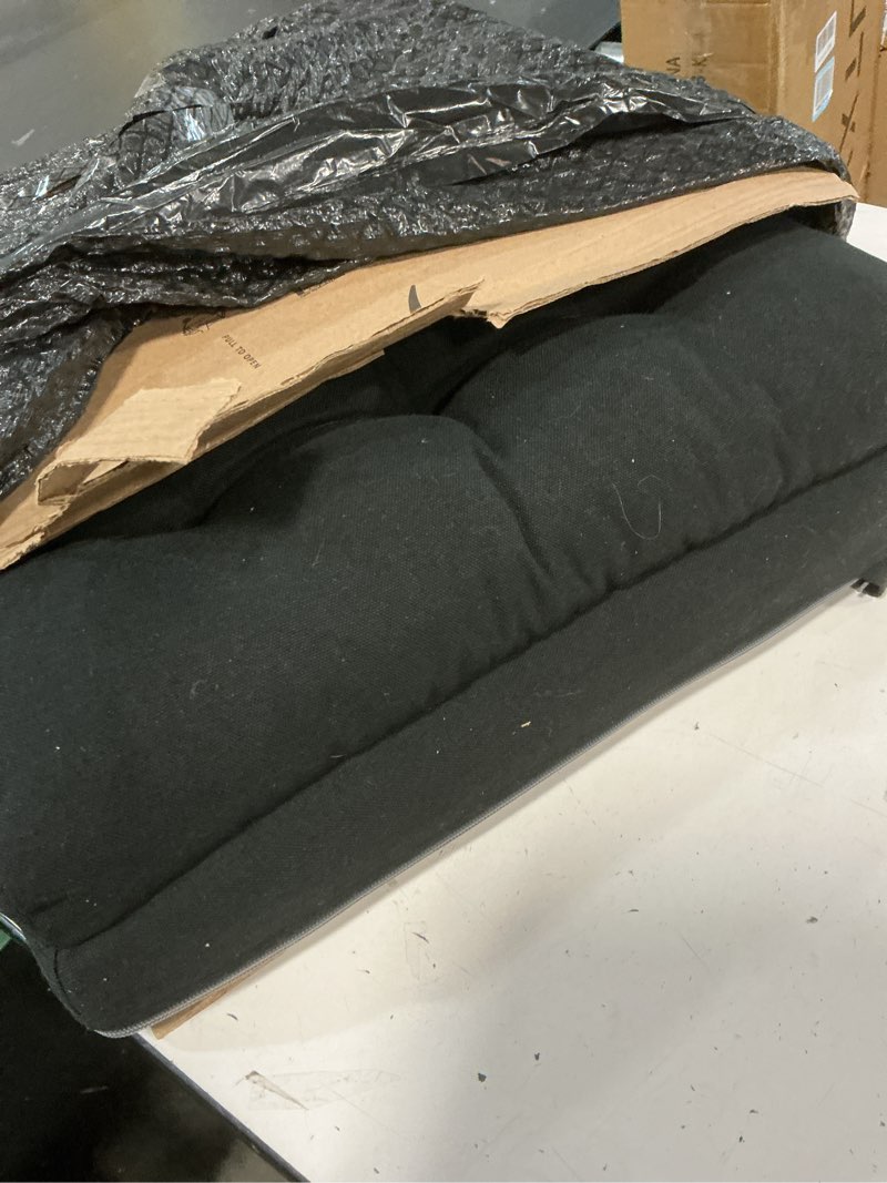 Condition photo showing As Is for (only 1piece)baibu extra large memory foam recliner cushions with lumbar support pillow for elderly, 20x20x5 inch thick dual-layer patent design non-slip recliner seat cushion for reduce hip & lumbar pain, black black?seat cushion + lumbar support? 20x20x5 inch (pack of 1)