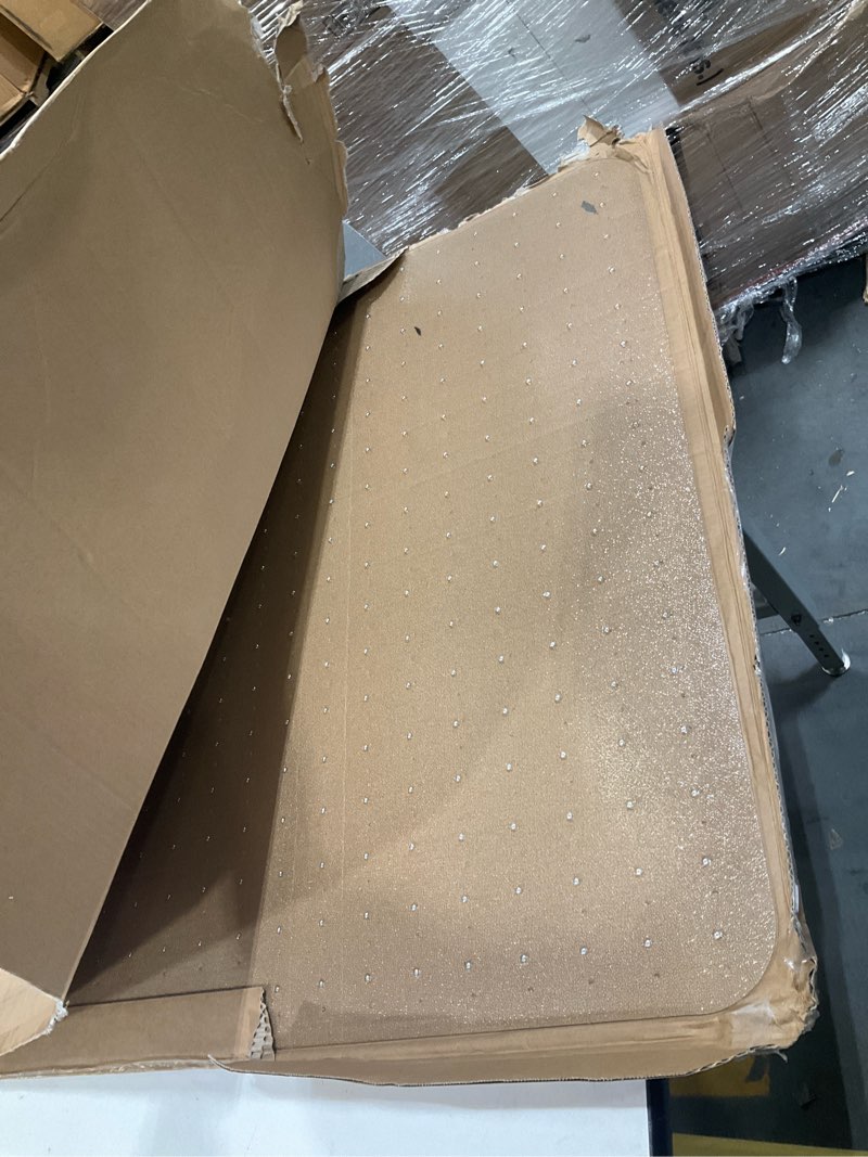 Condition photo showing Good Condition for gorilla grip slip resistant office chair mat for carpet floors, smooth glide under desk carpeted floor protector, heavy duty plastic computer mats for rolling work and gaming chairs 29x47, clear