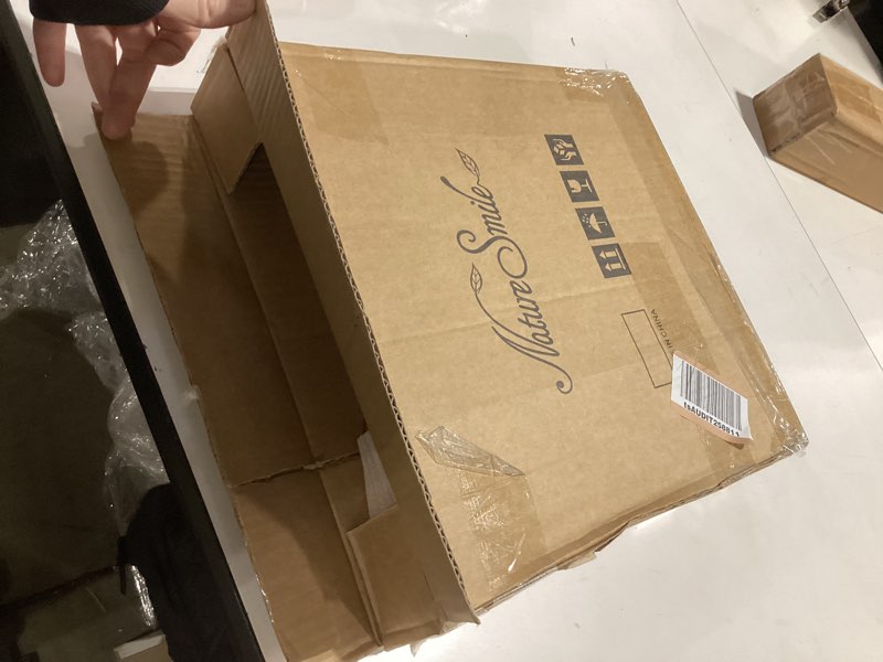 Condition photo showing New/Like New for Nature Smile Solid Gugertree Wood Shirt and Dress Hangers with Notches with Anti-Rust Chrome Hook Pack of 10 (Natural)