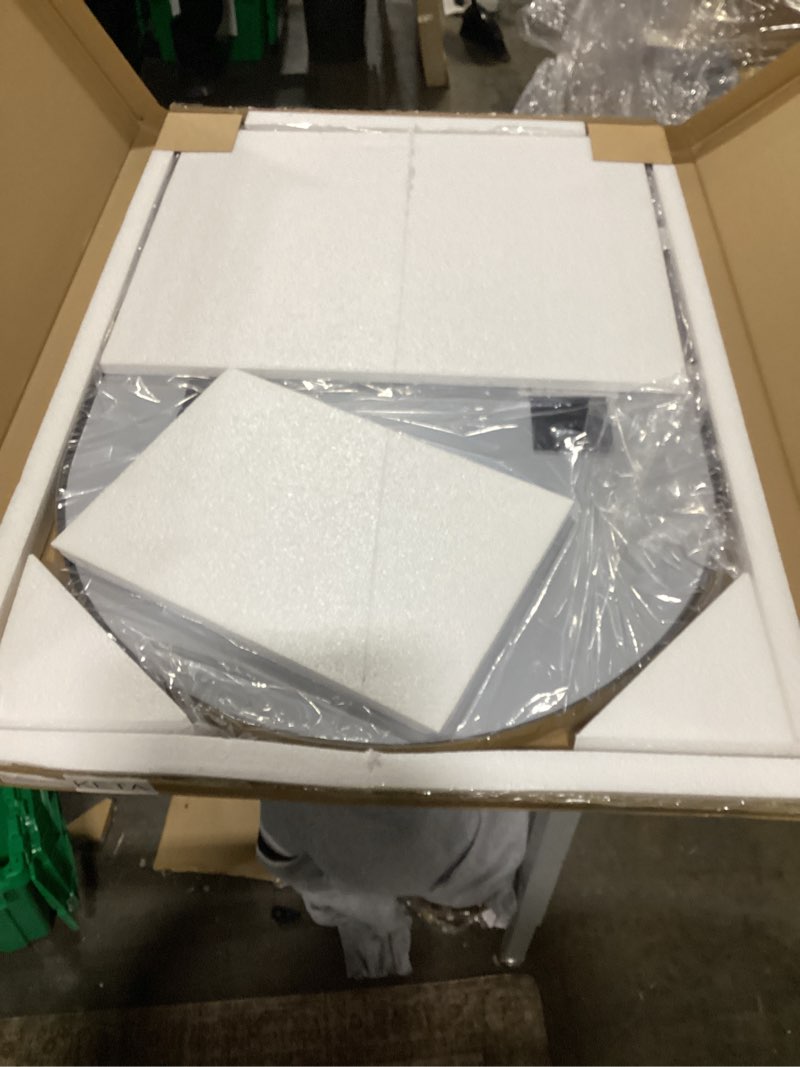 Condition photo showing Good Condition for Arched Windowpane Wall Mirror 24"x36" Bronze Wall Mounted Art Pane Mirror Farmhouse Decorative Mirror Leaning Hanging Wall Mirror for Bedroom Living Room Entrance Hallway Wall Decor 36"L x 24"W Arch Bronze