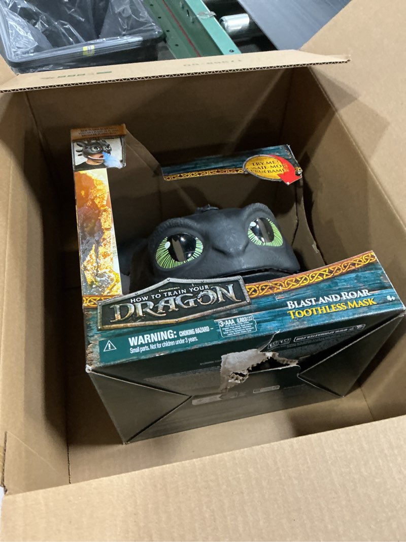 Condition photo showing New/Like New for Dreamworks Dragons How To Train Your Dragon, Electronic Blast & Roar Toothless Mask, Kids Dress Up & Pretend Play Costumes for Boys & Girls Ages 4 & Up